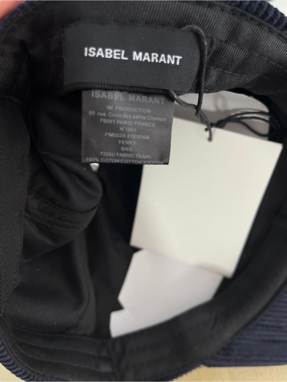 Isabel Marant Black Corduroy Logo Cap - Picture 4 of 4